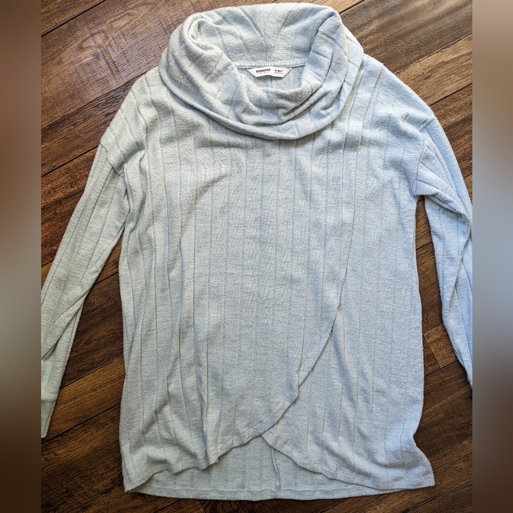 Powder blue maternity / nursing top